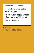 Buchcover: Is Justified True Belief Knowledge? / Ist gerechtfertigte, wahre Überzeugung Wissen?